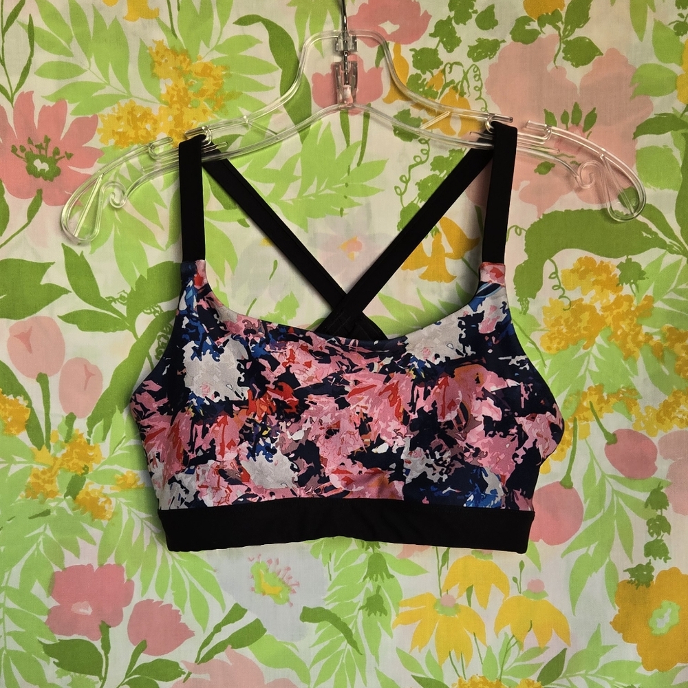 Dip Floral Print Strappy Sports Bra